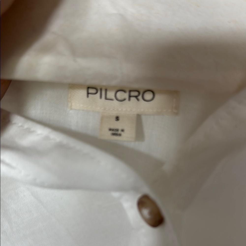 Pilcro Anthropologie White Flutter Sleeve batwing Crop Top - Picture 8 of 9